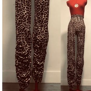 Animal Print Tapered Legging Pants